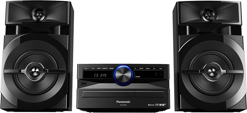 Panasonic Mini-System, 300 W, 2-Wege-Lautsprecher, Woofer:13 cm, CD-Player, CD-R/R W, Bluetooth, USB