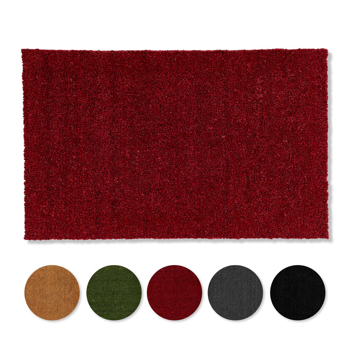 Carpido rutschfeste Kokosmatte - 40 x 60 cm Rot - Nachhaltige Naturfaser für den überdachten Aussenb