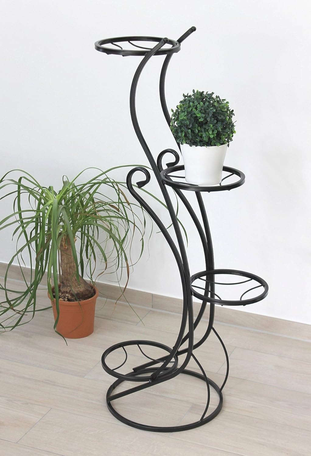 DanDiBo Blumentreppe Metall Schwarz 96 cm Blumenständer mit 4 Ablagen KW410 Blumensäule Pflanzensäul