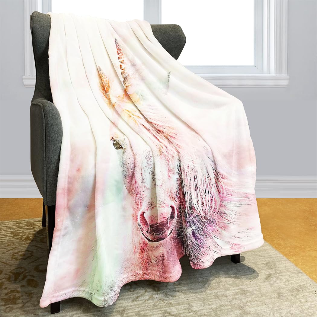 Violetpos 150 x 200 cm Flanell Decke Weich Fleecedecke Kuscheldecken SanftBettüberwurf Regenbogen Sc