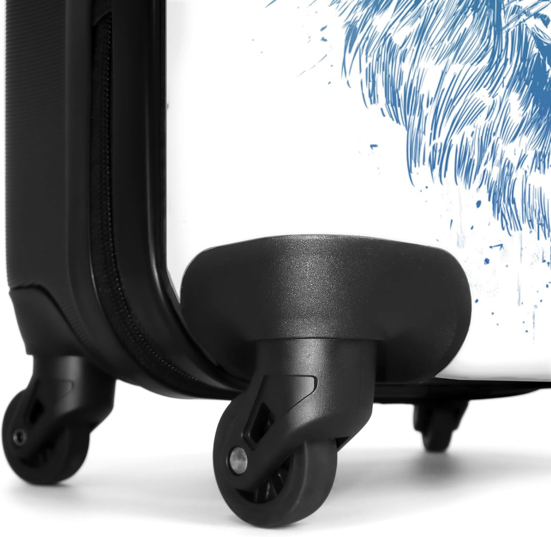 NoBoringSuitcases.com® Koffer Handgepäck Trolley Rollkoffer Kleine Reisekoffer mit 4 Rollen - Löwe -