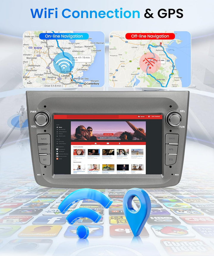 4G+64G Rimoody Android Autoradio für Alfa Romeo MITO 2008-2016 7 Zoll Wireless Carplay Mito Stereo A