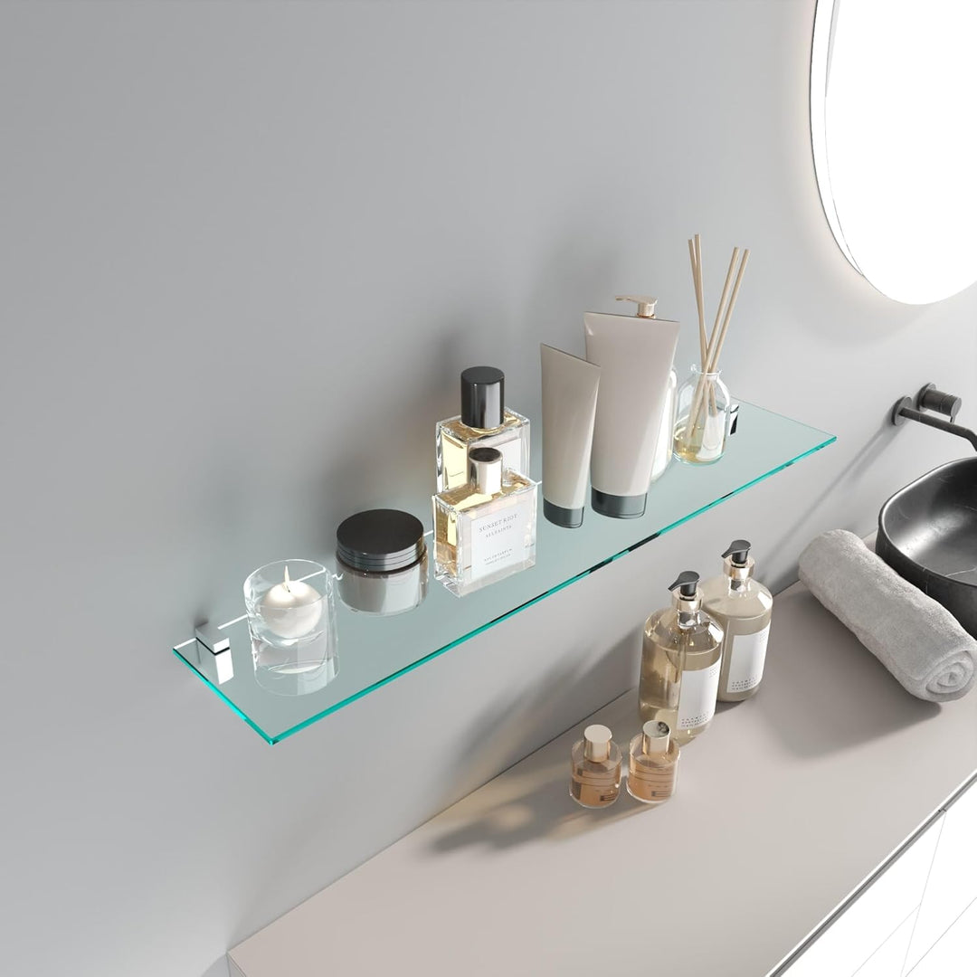 bijon Glasregal Glasablage Wandregal Glas Bad-Regal Glas Badezimmer Regal Badablage Ablageregal - 8m