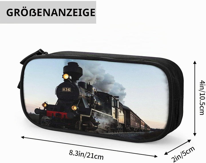 Federmäppchen Dampfzugbahn Federmappe Etui für Jungen Mädchen Grosse Schulsachen Federtasche Schulmä