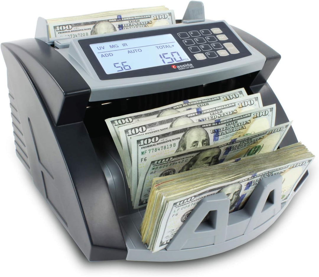 Cassida 5520 UV/MG – USA Geldzähler mit ValuCount, UV/MG/IR Fälschungserkennung, Hinzufügen und Batc