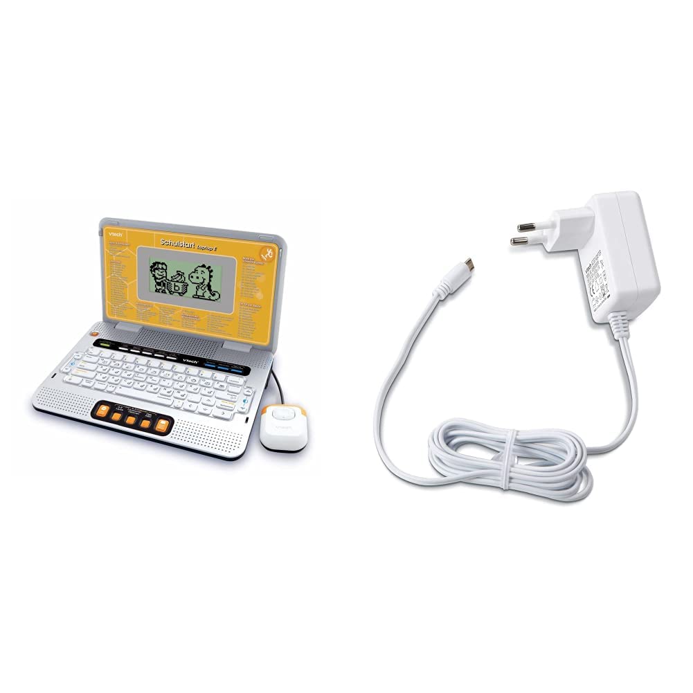 Vtech 80-109744 Schulstart E Lerncomputer & 80-146604 USB-Ladegerät Bundle mit USB-Ladegerät, Bundle