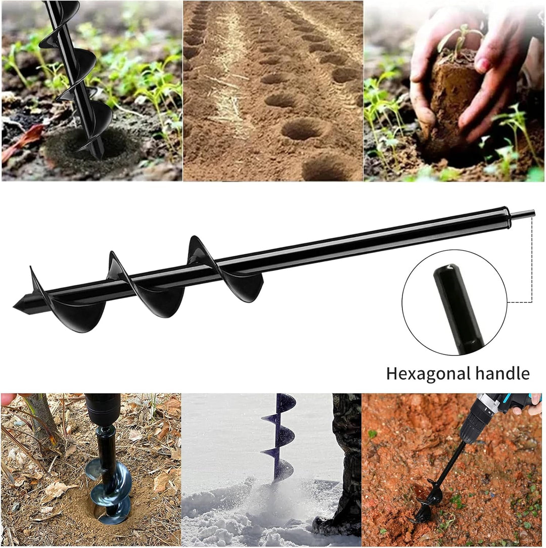 AYYDS Gartenbohrer Erdbohrer für Bohrmaschine, mit Gartenhandschuhe, Garten Schnecken Spiralbohrer S