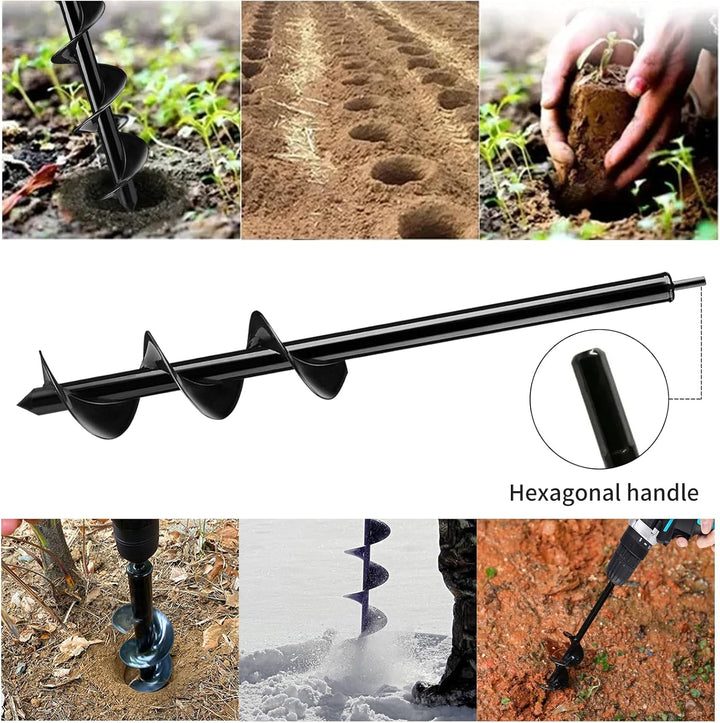 AYYDS Gartenbohrer Erdbohrer für Bohrmaschine, mit Gartenhandschuhe, Garten Schnecken Spiralbohrer S