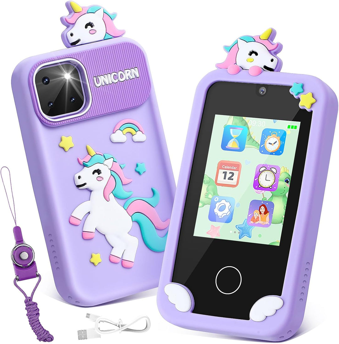 Kinder Smartphone Spielzeug, Weslery Handy mit Touchscreen, Doppelkamera MP3 Musik Player Kleinkind