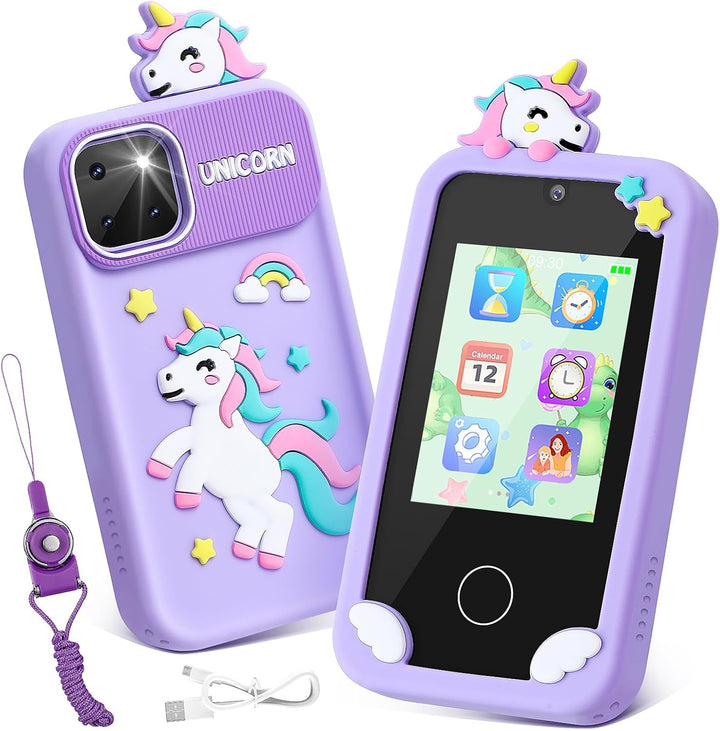 Kinder Smartphone Spielzeug, Weslery Handy mit Touchscreen, Doppelkamera MP3 Musik Player Kleinkind