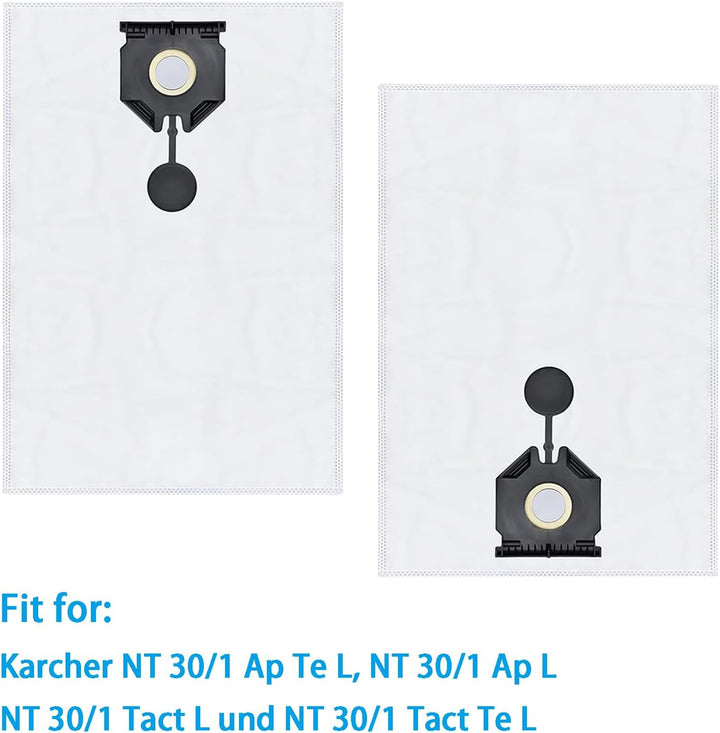 Staubbeutel Zubehör für Kärcher NT 30/1 Ap Te L NT 30/1 Ap L NT 30/1 Tact L NT 30/1 Tact Te L 30 L N