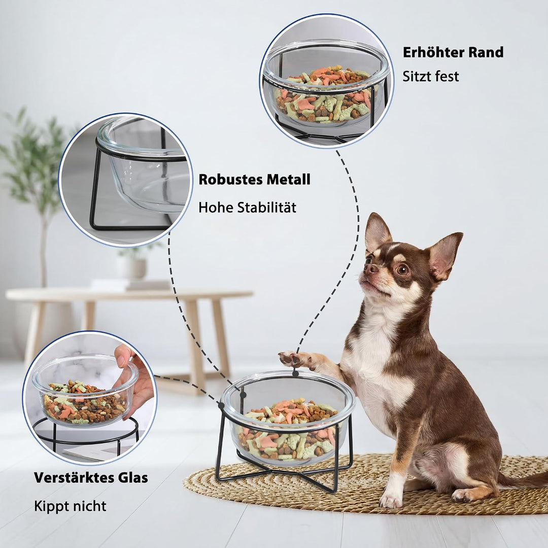 Katzennapf Hundenapf - Futternapf Katze Hund - Katzennapf Erhöht mit Ständer - Fressnapf Wasser Futt