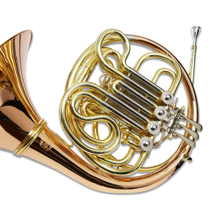 SYMPHONIE WESTERWALD Waldhorn/Doppelhorn in Bb/F, Goldmessing inkl. Luxus-Hartschalenkoffer und Zube