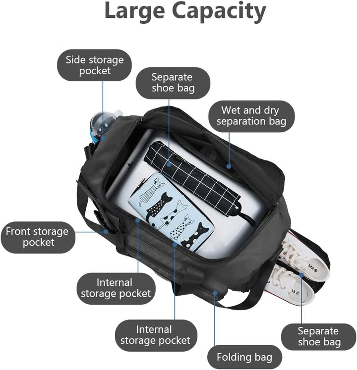 Flintronic 35L Faltbare Reisetasche Gepäcktasche Grosse Weekender Übernachtungstasche Urlaubstasche