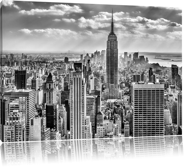 Pixxprint Monocrome, New York, Manhattan, Format: 100x70 auf Leinwand, 100x70