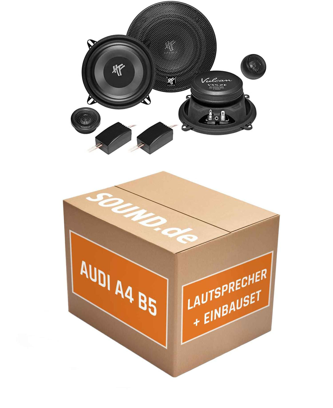Lautsprecher Boxen Einbaupaket für Hifonics VX52E kompatibel mit Audi A4 B5, Cabrio Armaturenbrett |
