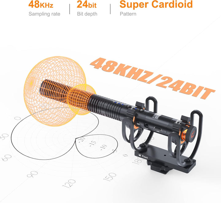 COMICA VM30 Kamera Mikrofon mit kabellosen Modi, Super-Kardioid Kondensor Shotgun Video Mikrofon mit