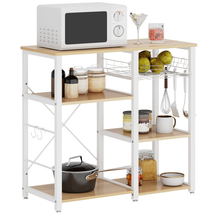 sogesfurniture Küchenregal Standregal Mikrowellenhalter Bäcker Regal, Stabil Metallregal Haushaltsre