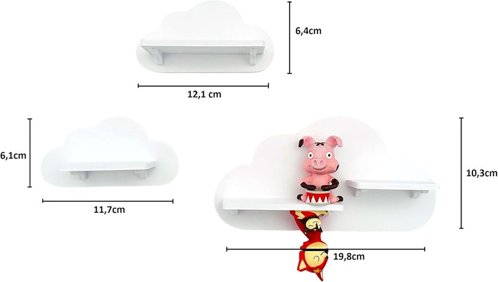 3er Wolken-Set Weiss passend/Kompatibel für Toniefiguren - Figuren halten auch Kopfüber