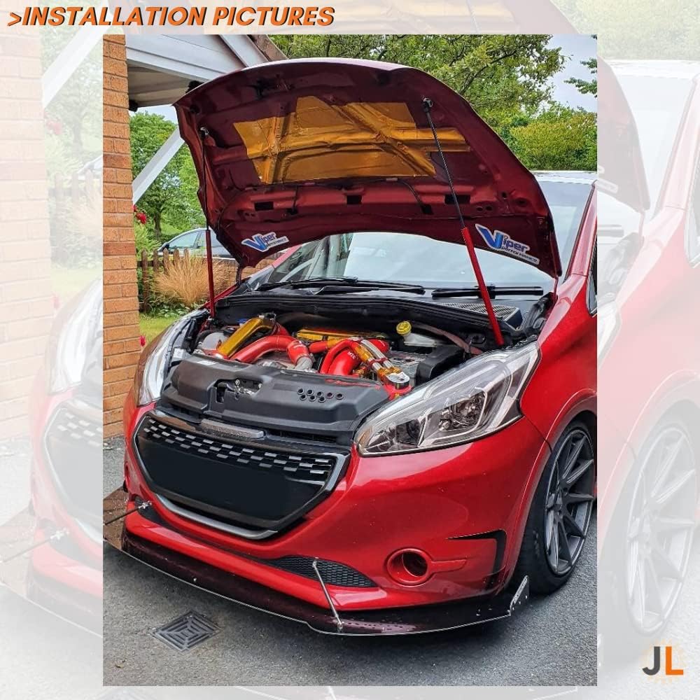 JINGLINGKJ Motorhaube vorne für 208 (CA/CC/CR) MK1 2012-2019 Dämpfer Stossdämpfer Gasdruckfedern Fed
