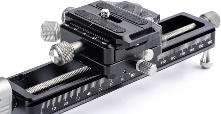 NiSi NM180 Makro Fokussierschiene - 360° Rotierbar Stabiler Makroschlitten/Makro Einstellschlitten/M