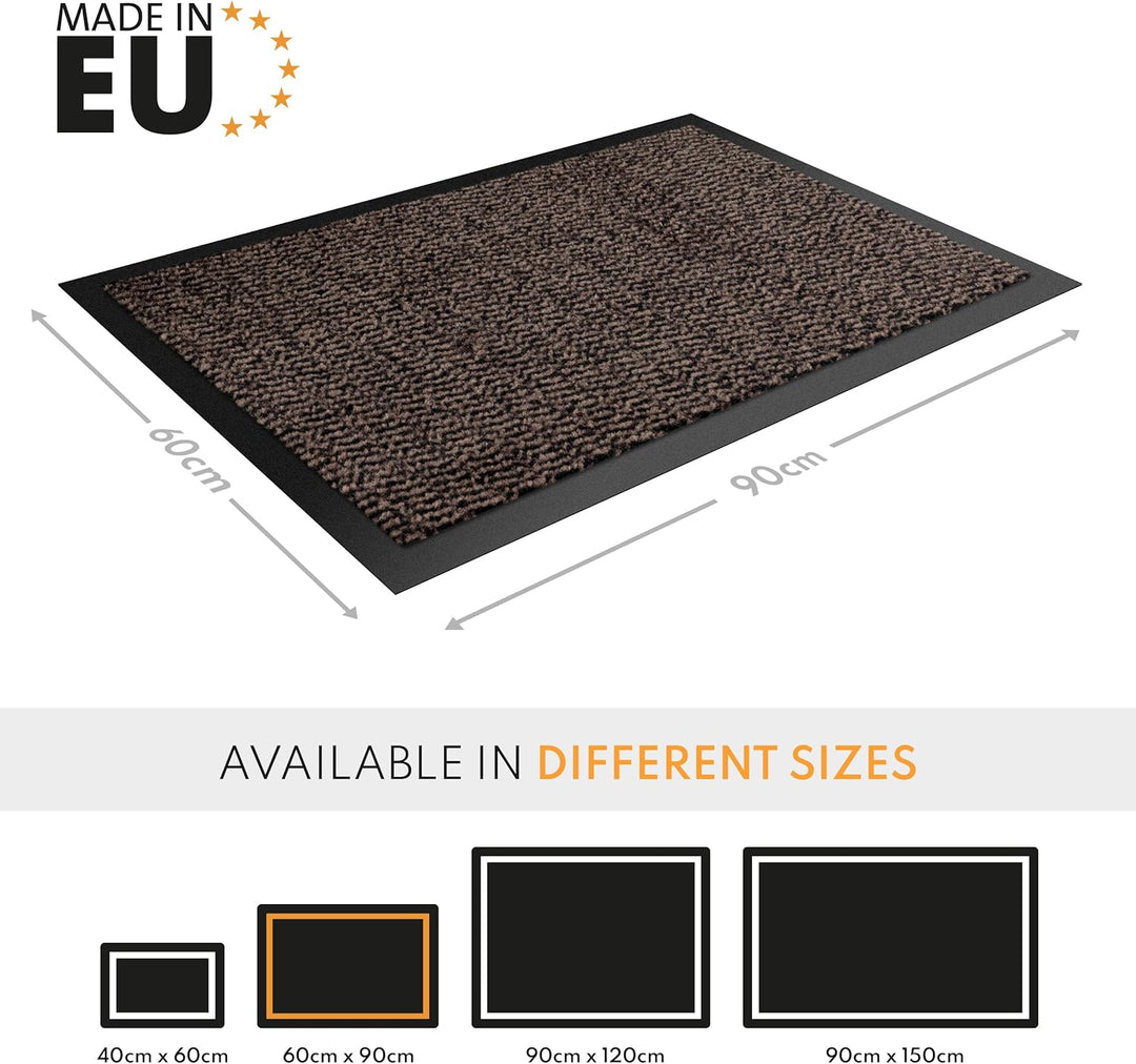 Gentle North Hochwertige Fussmatte beige schwarz 60x90cm gross für Innen & Aussen - Schmutzfangmatte