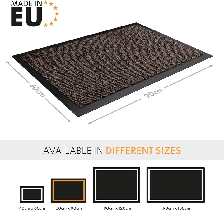 Gentle North Hochwertige Fussmatte beige schwarz 60x90cm gross für Innen & Aussen - Schmutzfangmatte