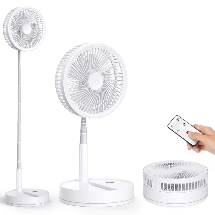 LIPETY Tragbarer Faltbarer Oszillierender Klein Ventilator, 8.6" 8000 mAh Akku Aufladbar USB C Boden