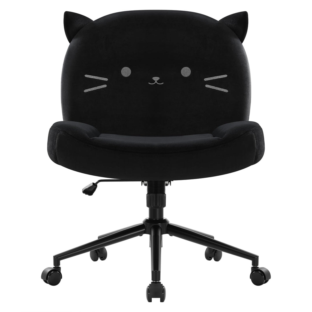 IWMH Bürostuhl ohne Armlehnen, Höhenverstellbar Drehstuhl mit Rollen, Schreibtischstuhl mit Stoffpol