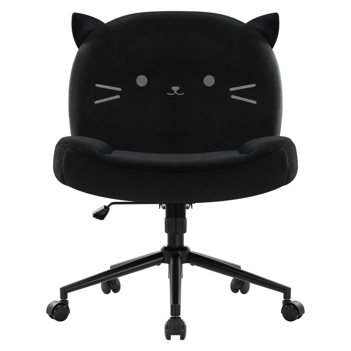 IWMH Bürostuhl ohne Armlehnen, Höhenverstellbar Drehstuhl mit Rollen, Schreibtischstuhl mit Stoffpol