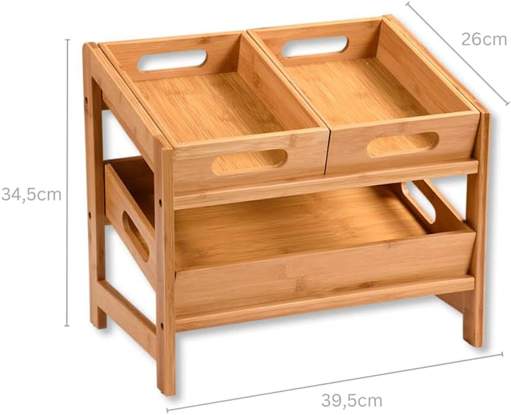 Kesper | Küchenregal, Material: Bambus, Masse: 39,5 x 26 x 35,5 cm, Farbe: Braun | 58851 13