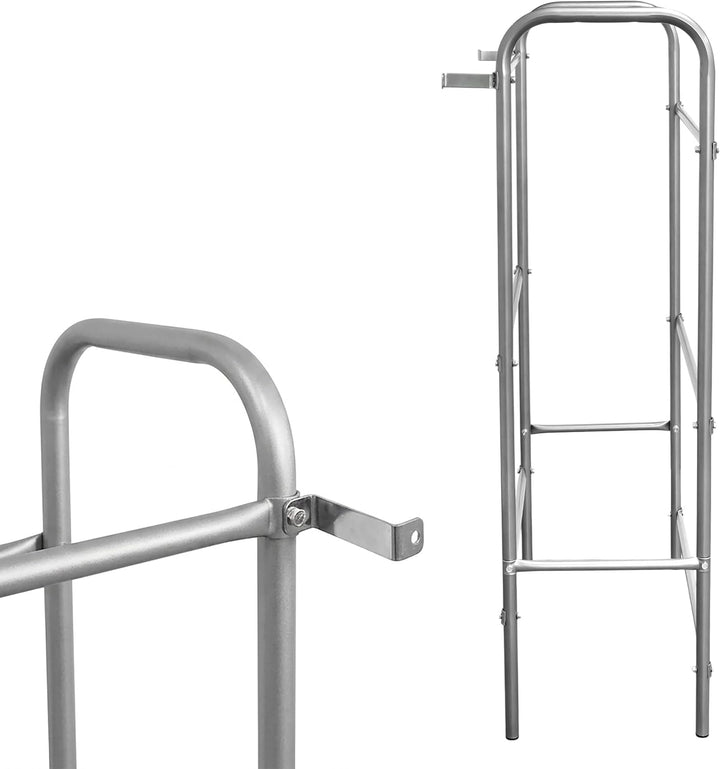 Spetebo Getränkekistenregal aus Metall 116 x 50 cm - in Silber für 6 Kisten – Flaschenkastenregal fü