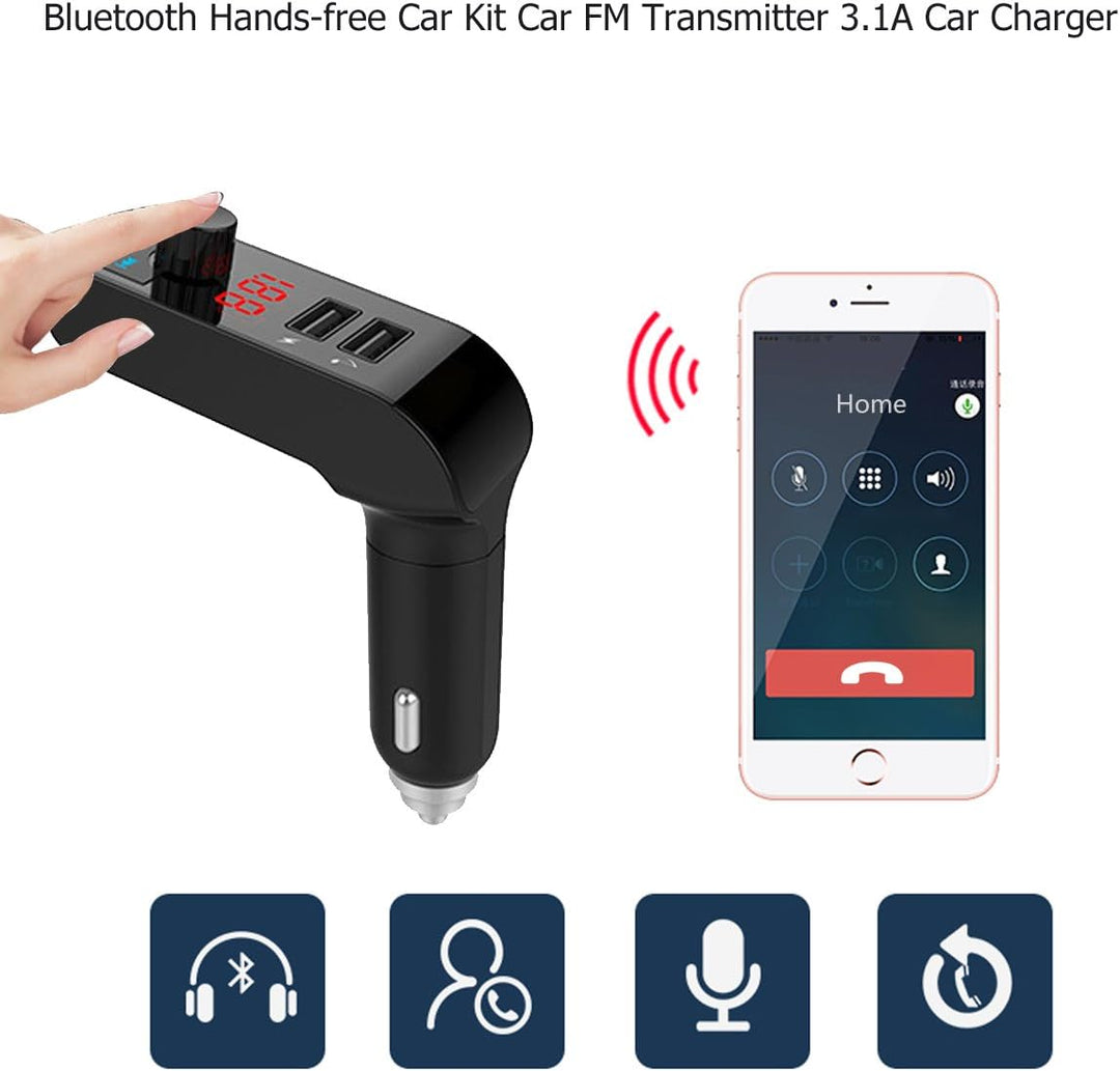 MASO FM Transmitter, Bluetooth 4.2 USB LCD Auto Bluetooth Wireless Radio Adapter Ladegerät MP3 Playe