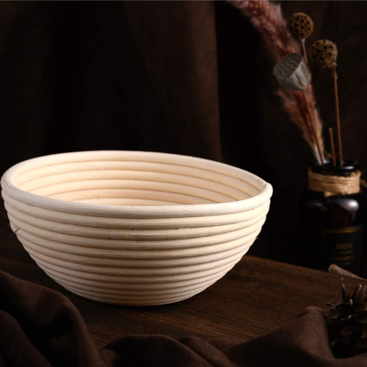 2 Pack 22cm Rund Gärkörbchen Banneton Brotform Korb,Handgewebter Natürlicher Rattan Gärkorb mit Lein