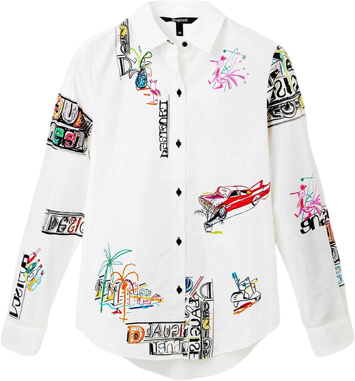 Desigual Damen Shirt XS Weiss, XS Weiss