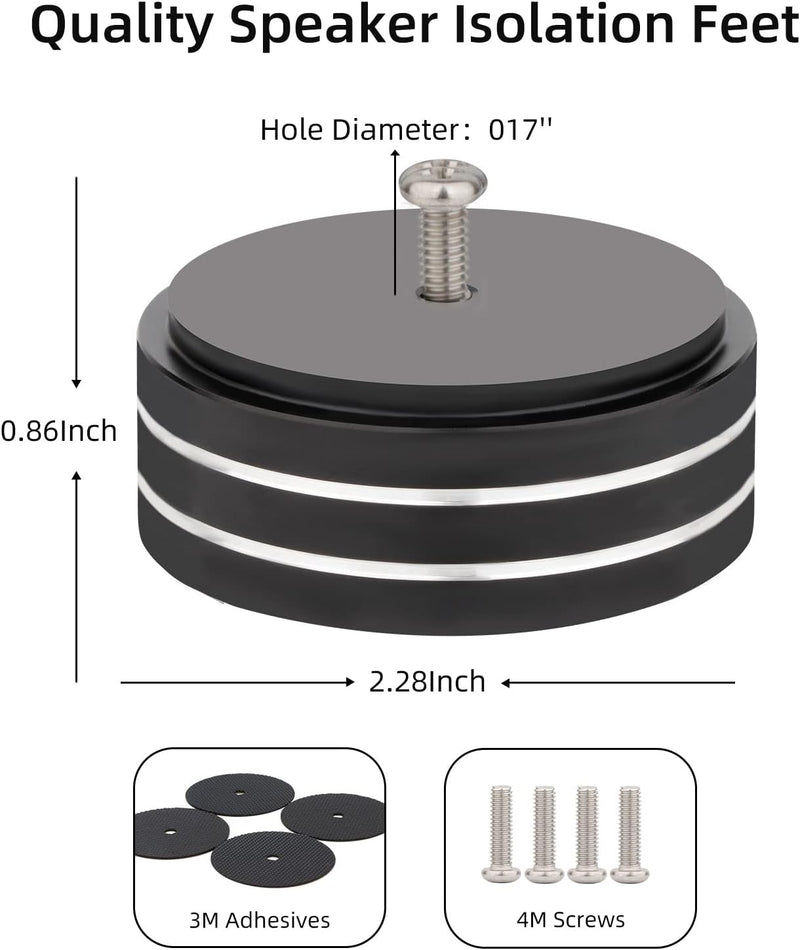 YuanYong Lautsprecher füsse 4 Stück 58x22mm HiFi Absorber füsse Lautsprecher-Isolationsfüsse subwoof