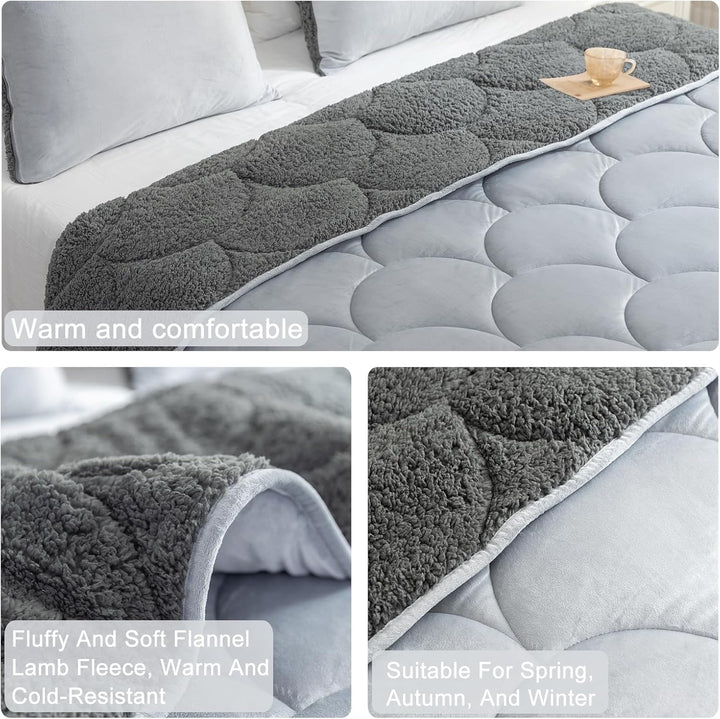 Sherpa-Bettwäsche-Set für King-Size-Betten, weiche warme Fleece-Herbstdecke, Winter-Bettwäsche-Set m