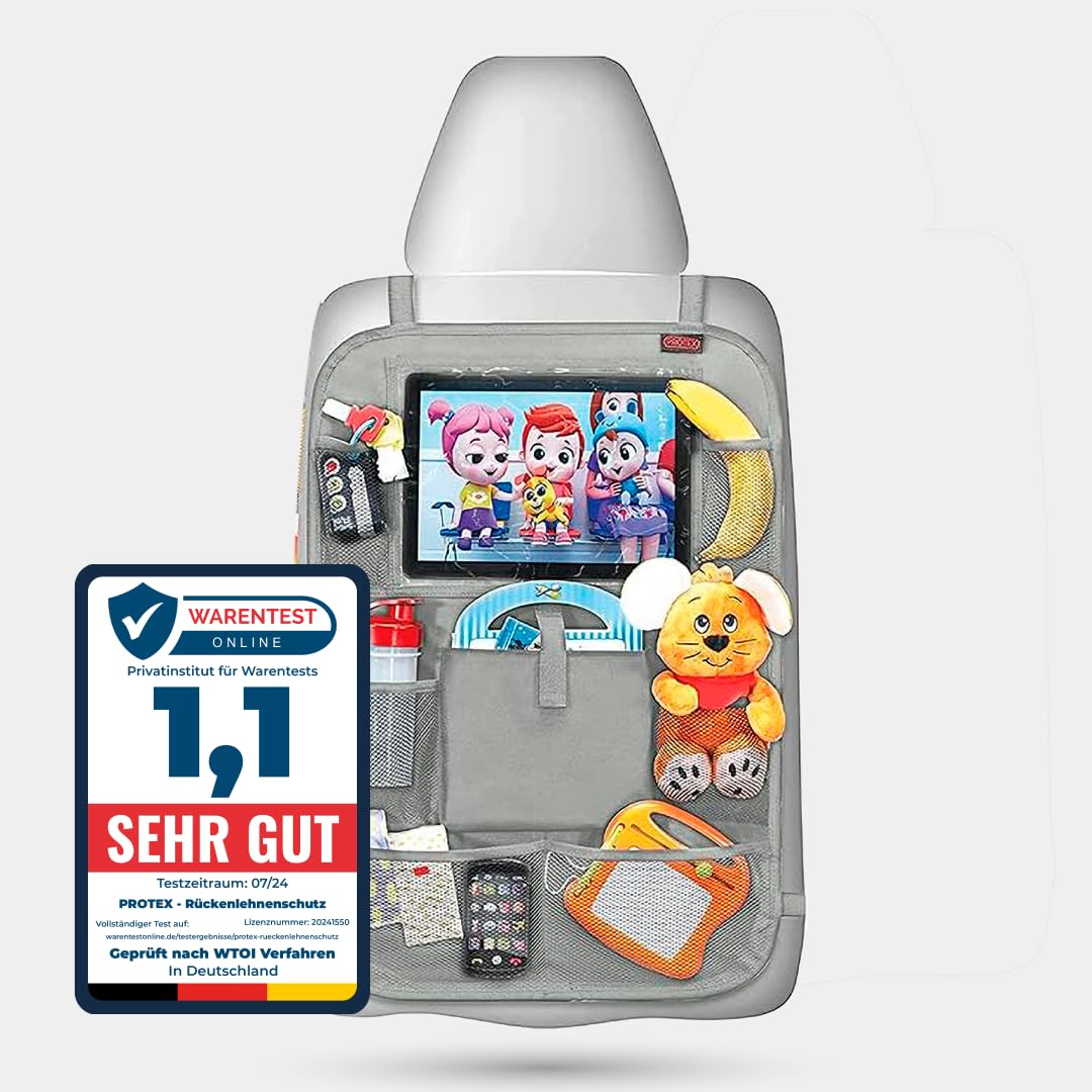 PROTEX | Premium [1er Set] Rückenlehnenschutz Auto–Auto Rücksitz Organizer [Oxford 600D] –wasserabwe