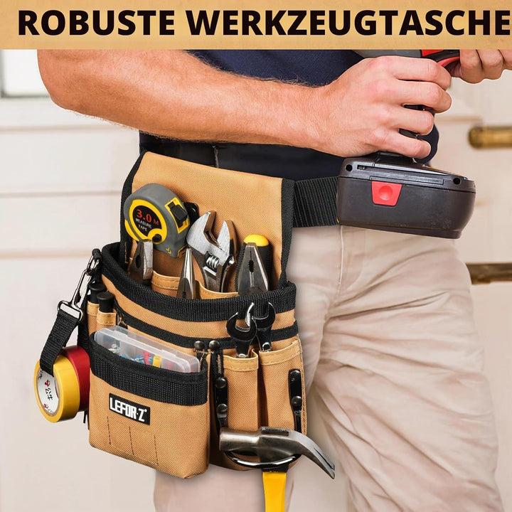 Werkzeuggürtel,Magnetische Werkzeugtasche mit 14 Taschen,Werkzeuggürtel Herren,Abnehmbare und Verste