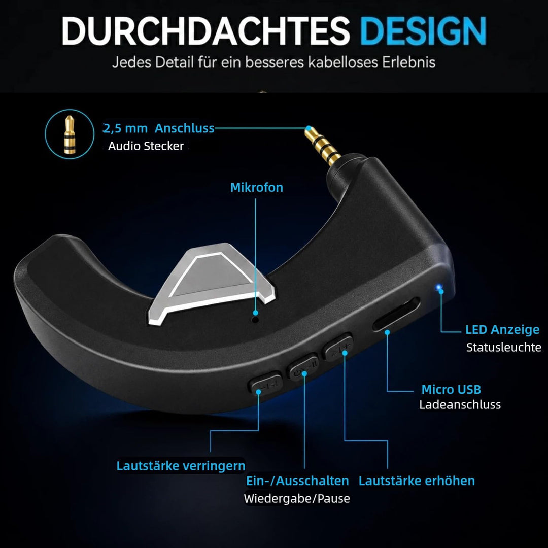 Drahtloser Bluetooth Adapter für Bose QuietComfort 3, Schwarz