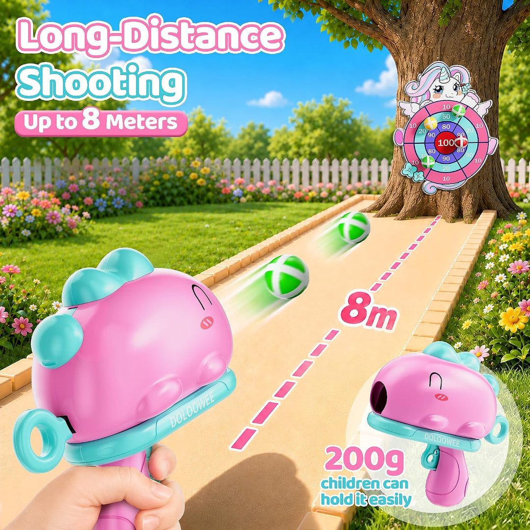 Dino Klettball-Spielzeug mit Einhorn-Zielscheibe für Mädchen ab 3 Jahren Rosa, Rosa