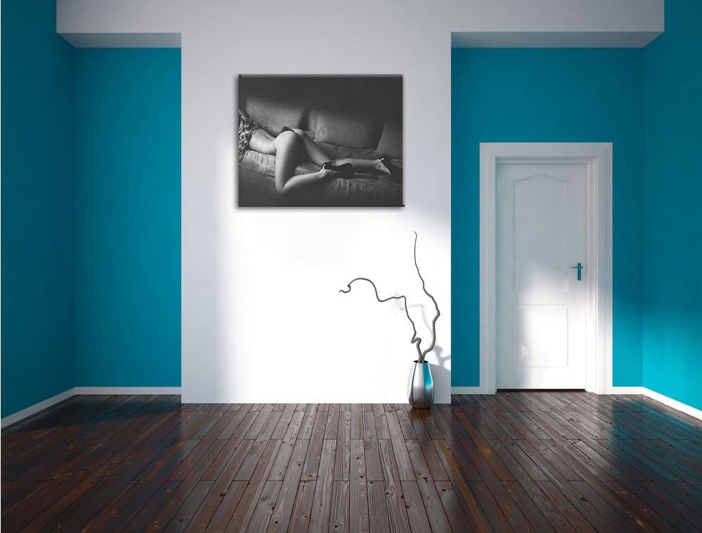 Pixxprint Frau mit sexy Po / 100x70cm Leinwandbild bespannt auf Holzrahmen/Wandbild Kunstdruck Dekor