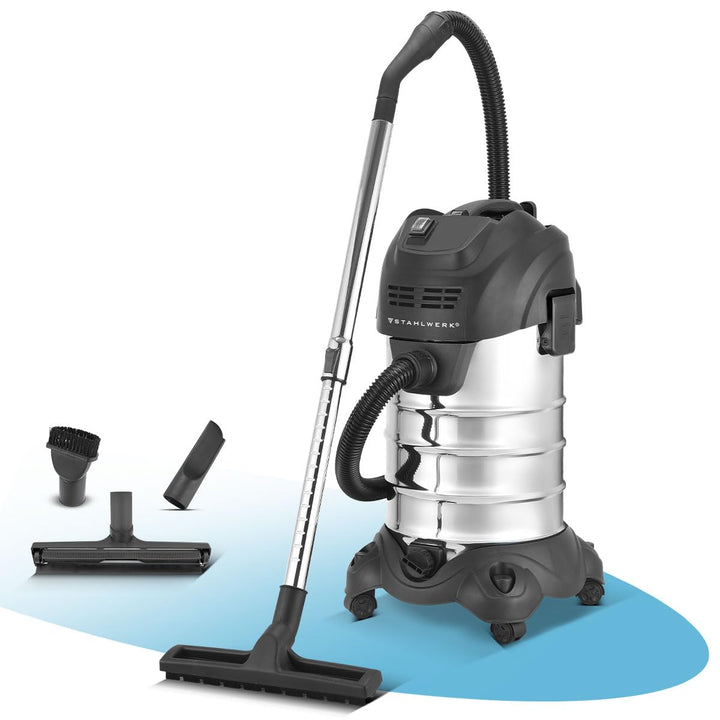 STAHLWERK Nass- und Trockensauger VCL-1600 ST – 1600 W Industriesauger mit 35 l Edelstahlbehälter, B