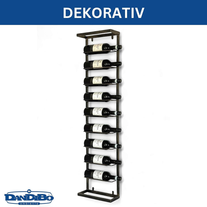 DanDiBo Weinregal Wand Metall Schwarz 240403 Flaschenregal Schmal Wandmontage Wine Rack Weinflaschen