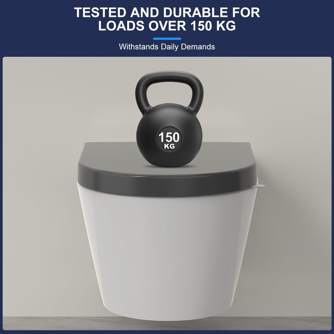 YEAUPE PRO Toilettendeckel mit Absenkautomatik D-Form [KURZ],WC Sitz Toilettensitz mit Quick-Release
