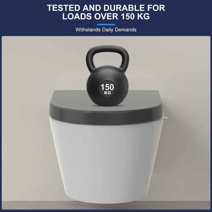 YEAUPE PRO Toilettendeckel mit Absenkautomatik D-Form [KURZ],WC Sitz Toilettensitz mit Quick-Release