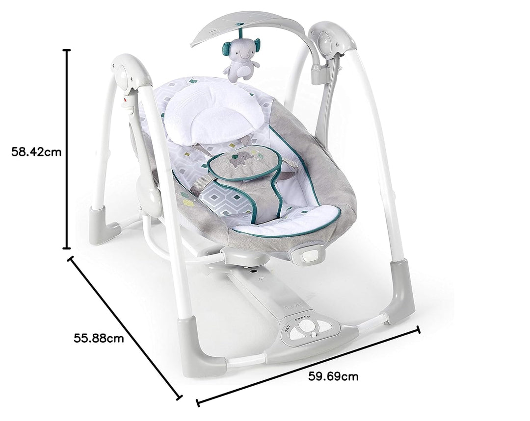 Ingenuity, Nash 2 in 1 zusammenklappbare & tragbare babyschaukel mit 5 Schaukeleinstellungen & Vibra
