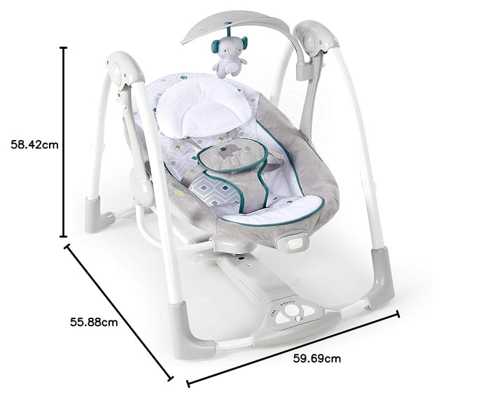 Ingenuity, Nash 2 in 1 zusammenklappbare & tragbare babyschaukel mit 5 Schaukeleinstellungen & Vibra