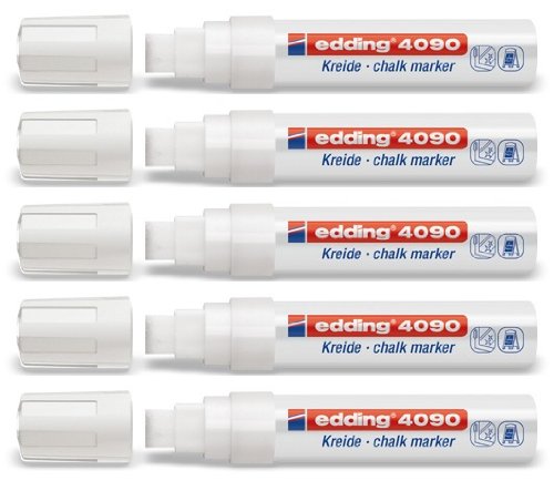 5er Sparpack Fenster/Kreidemarker edding 4090 diverse Faben zur Auswahl 5er Set in weiss 5er Set 5x