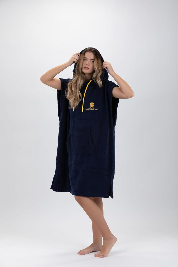 Pacifique Sud - Poncho Blau Ärmellos - Mittelgross Coton - Hergestellt in Portugal